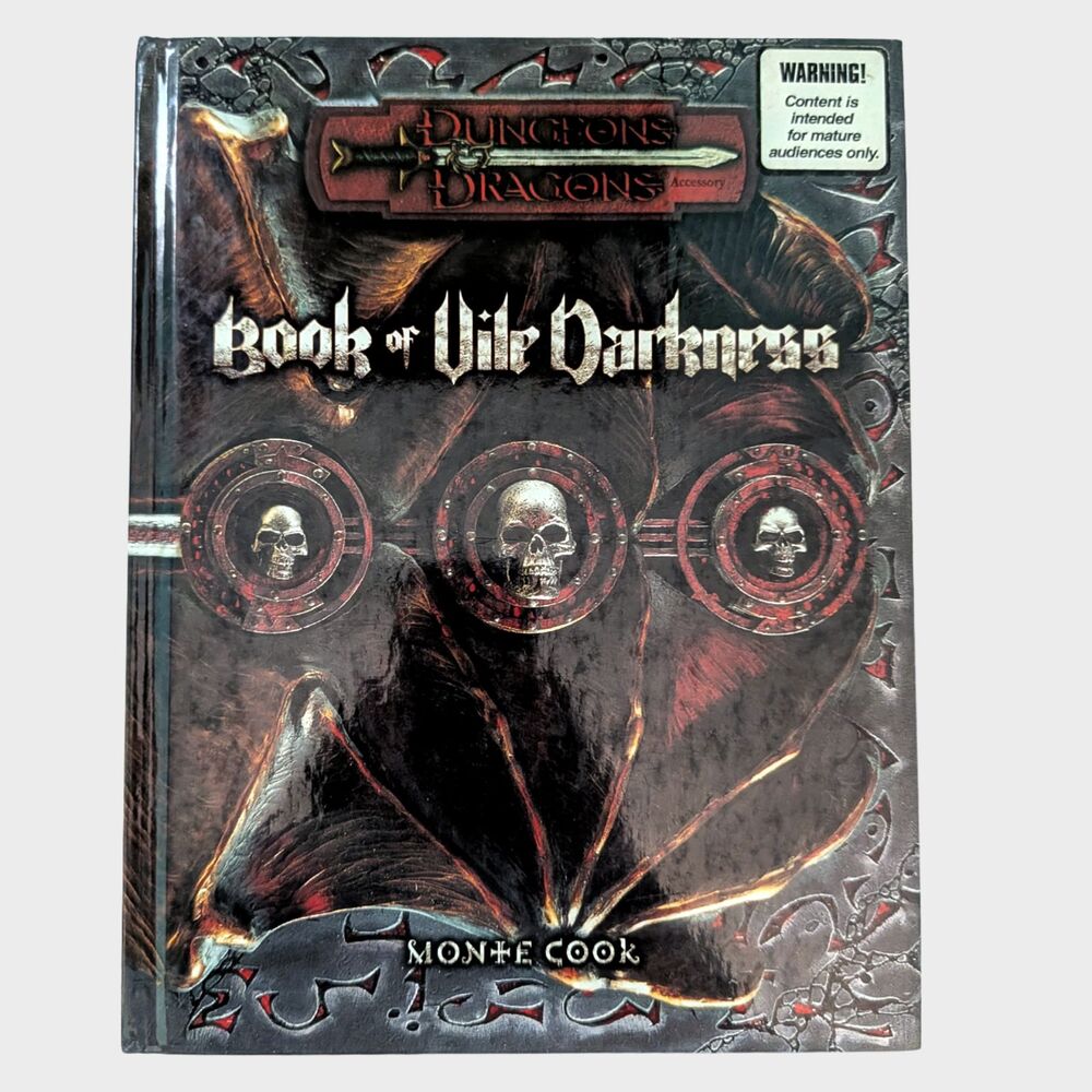 Dungeons & Dragons Book of Vile Darkness D&D 2002 Roleplaying Fantasy Vintage